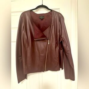 Worthington faux leather jacket burgundy.